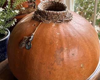 Large Gourd Primitive Folk Art by Beth Pellett