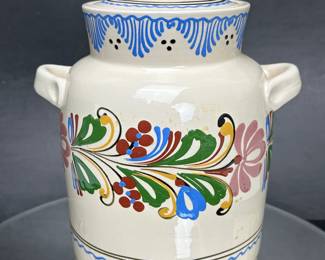 French faience pottery canister