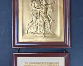 Plaque Medallion designed for attorney,  Algernon Sydney Sullivan  by French sculptor & metal artist, Jules Edouard Roine' [1857-1916] .