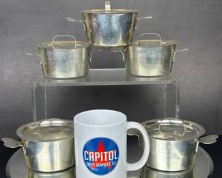 Vintage French Cordon Bleu Tinned Charlotte Pots #10