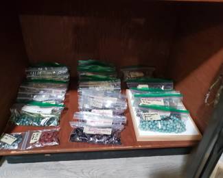 Bags of beads for making jewelry.