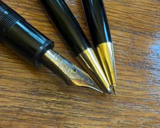  Montblanc Meisterstück Fountain Pen Set with 14k Gold Nib - 4810 Fountain Pen, Mechanical Pencil and Ballpoint Pen with Pouch 