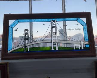 Mackinac Bridge Stained Glass (22.5” x 11.5”)