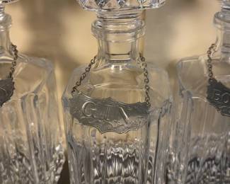 Crystal Decanters with Label - Price per item