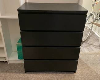 Black 4-Drawer Dresser Chest (19” x 31.5” x 39”)