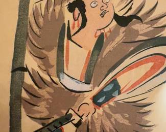 Japanese Kabuki Print #17 - Professionally Framed (15.75” x 10.75”)