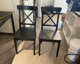 Black Wooden Chairs (priced individually - two available)