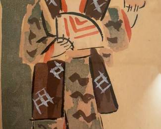 Japanese Kabuki Print #7 - Professionally Framed (15.75” x 10.75”)