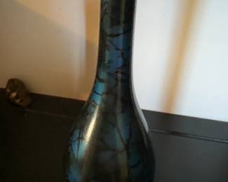 Japanese Bronze Ceramic Vase (9”)