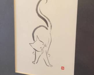 Cat Ink Sketches in Frame (16.25” x 18”)