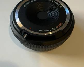 Olympus 9mm f/8.0 Fisheye Manual Focus Lens/Back Cap for MFT (Micro Four Thirds)
