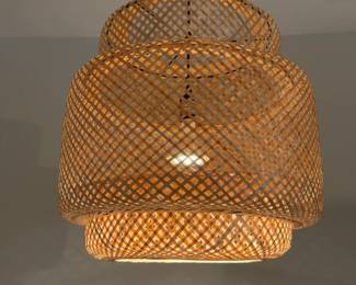 Woven Bamboo/Handmade 20” Ceiling Light (NOTE: buyer will need to remove it from the ceiling)