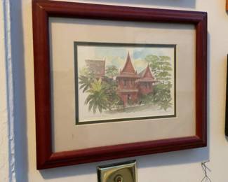 Watercolor Print Painting of a Thai House (11.5” x 9.5”)