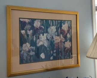 Floral Print Framed Art (32.5” x 26.5”)