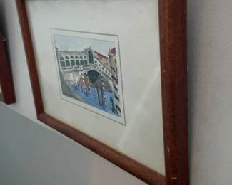 Framed Watercolor Painting of Rialto Bridge (8” x 11”)