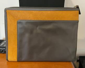 Coach Leather and Suede Clutch Laptop Sleeve (13” x 10”)