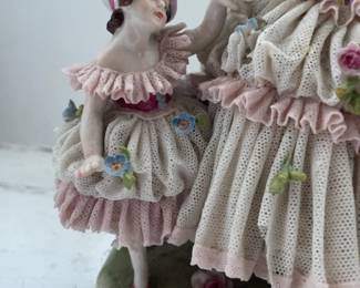 Volkstedt Dresden porcelain lace figurine made in Germany (7.5” tall)
