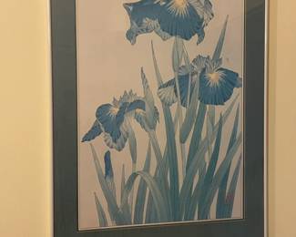 “Sweet Flag - Woodcut in Colors” 1980 print by Shodo Kawarazaki (24” x 32” )