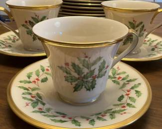 Lenox Holiday Tea Cup and Saucer Set - price per item