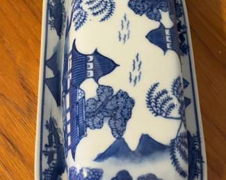 Blue and White Butter Dish