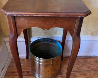 1960s Italian Louis XV Burlwood Side Table (16 x 16 x 26”)