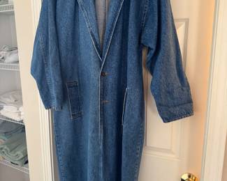 Vintage denim full length jacket