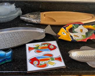 Fish platters and serving pieces