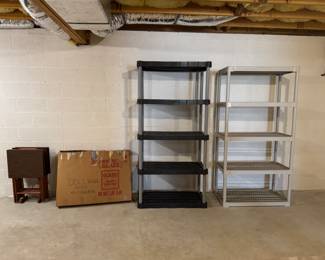 Shelving and dollhouse