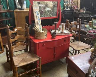 Love this red vanity!