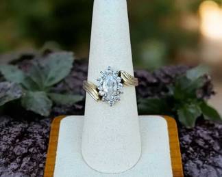 Cocktail Ring With Pear Shaped CZ Stone