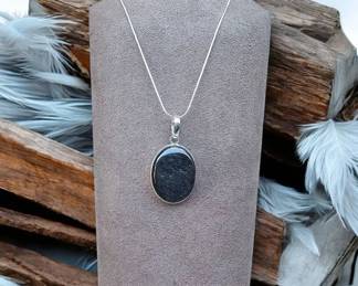 Silver Obsidian Necklace