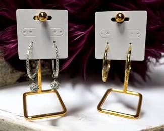IBB Earrings Gold Tone Silver Tone