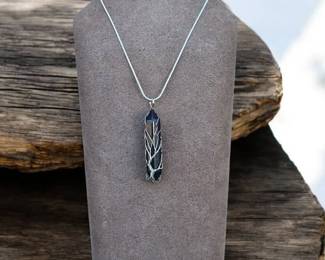 Purple Blue Sandstone Necklace