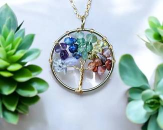 Chakra Necklace Amethyst Sodalite Green Adventurine More