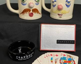 Lot Of Vintage Fun 1950s Muggsy 1960s Swedish Playing Cards And Stardust Hotel Ashtray