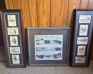 Chesapeake Bay Lighthouses And Souvenirs of 1000 Islands Framed Art