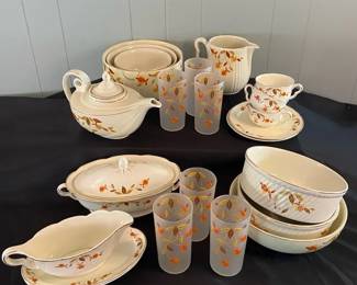 Vintage Hall China Autumn Leaf Jewel Tea Set