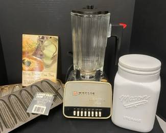 Vintage Waring Blendor Cookbook Mason Cookie Jar  Cast Iron Corn Cookers
