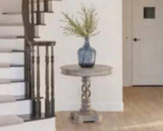 Accent Table, Blue Jug, Greenery 