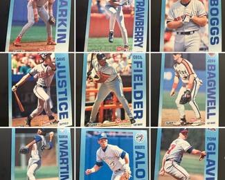 Baseball Cards, Wade Boggs, Darryl Strawberry, Dave Justice, 