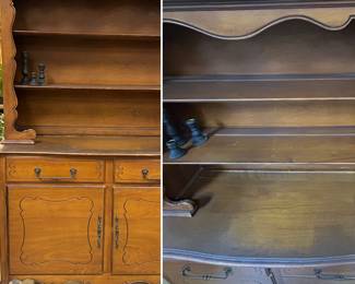 vintage Ethan Allen nutmeg maple hutch and buffet