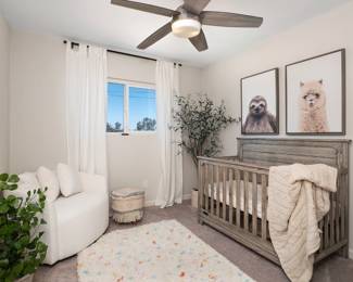 Rug, Art, Crib, Curtains, Linens, ottomanm, greenary, rocking horse dog