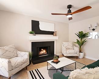 Accent Chairs, Art, greenary, candle sticks