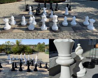 Outdoor Oversized Chess & Checkers Set 
