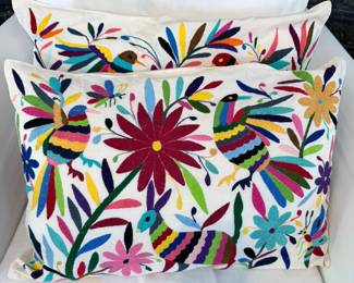 Mexican embroidered pillows