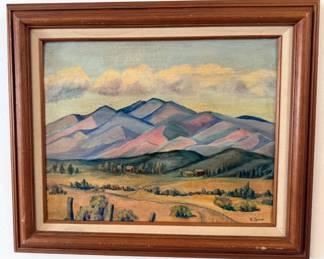 K. Spacer mountain scene painting