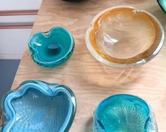 Blown glass bowls + ashtrays