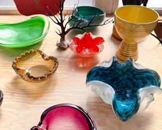 Blown glass bowls + ashtrays