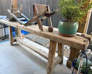 Antique wooden work bench