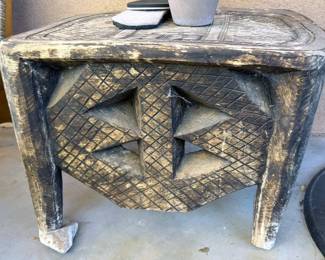 Carved wood table